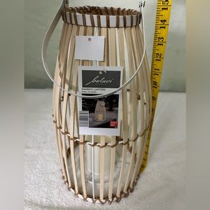 bamboo lantern LED candle continuos light or 6 hr timer flickering candle effect
